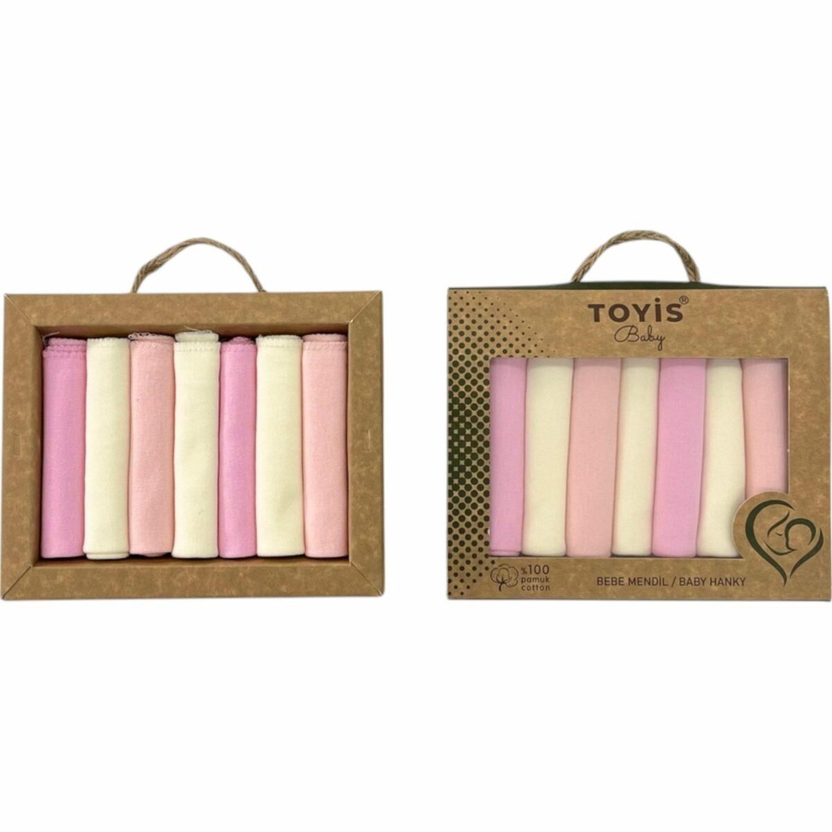 Renkli Ağız Mendili Kraft Kutuda 7li - Görsel 1