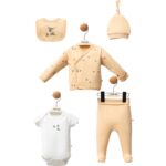 Badili Kendinden Eldivenli Yeşil Yapraklı 5li Zıbın Seti - Görsel 5