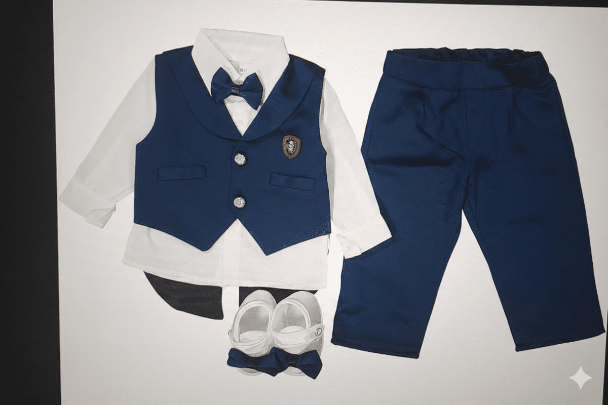 Smokinli Premium Mevlit Takımı Papyonlu Lacivert - Görsel 1