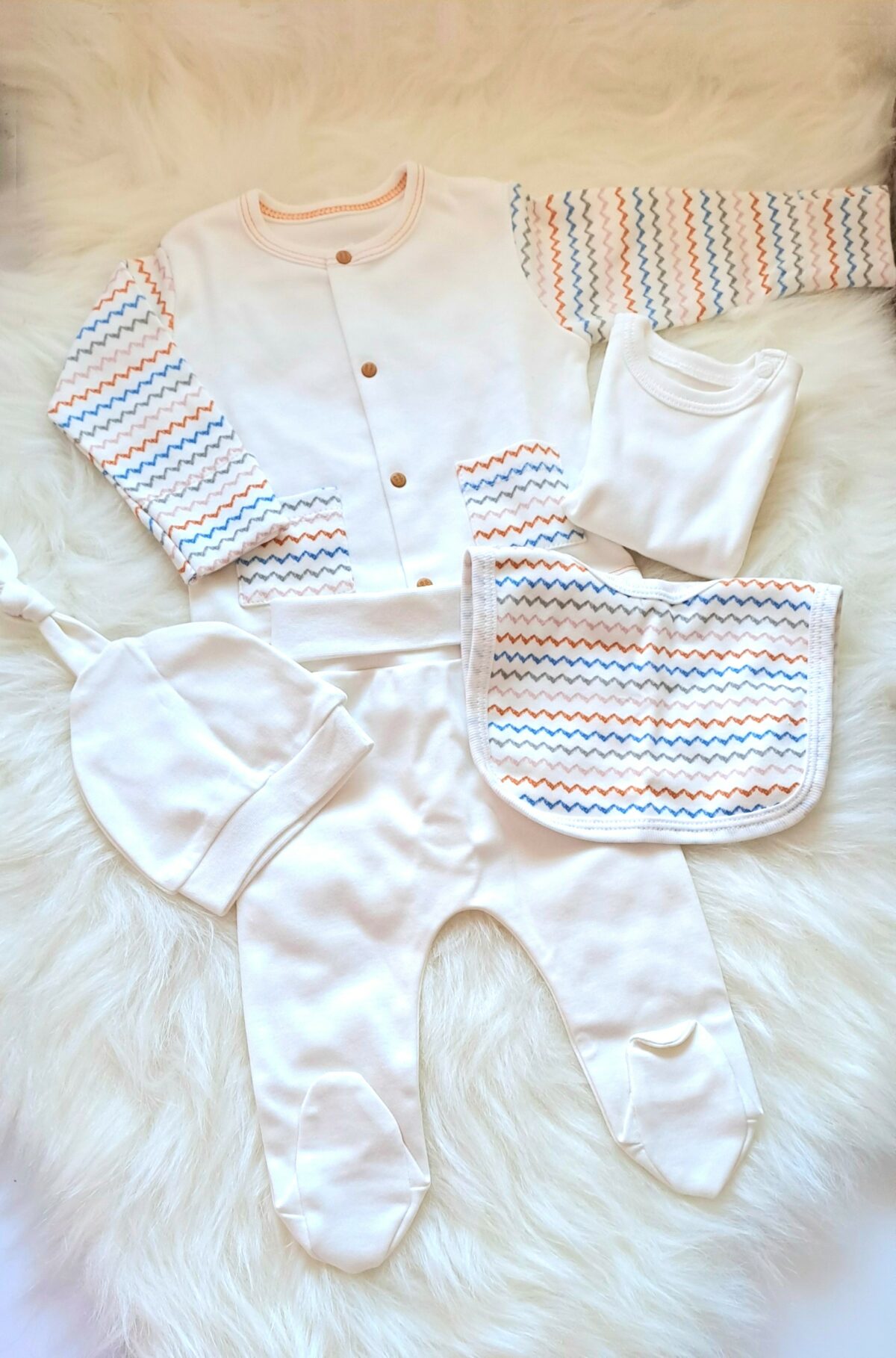 Badili Kendinden Eldivenli Renkli Zikzak Model 5li Set - Görsel 1