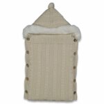 Wellsoft Tüylü Başlıklı Triko Düğmeli Premium Kundak - Görsel 3