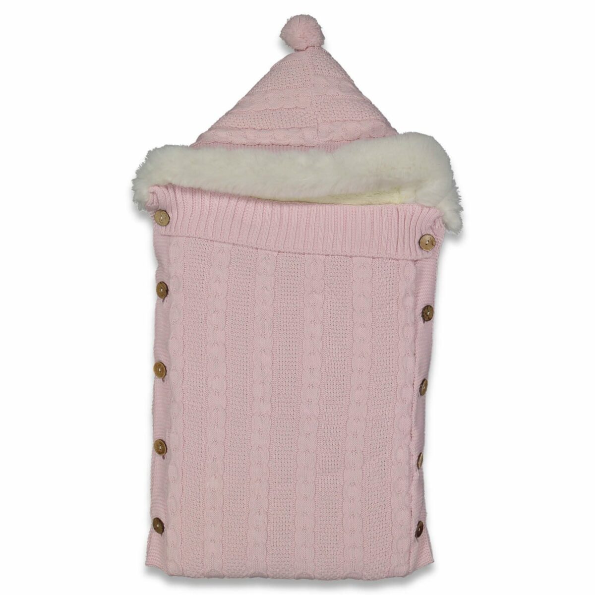 Wellsoft Tüylü Başlıklı Triko Düğmeli Premium Kundak - Görsel 5