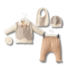 Önden Düğmeli Papyonlu Yelekli 5li Set - Görsel 2