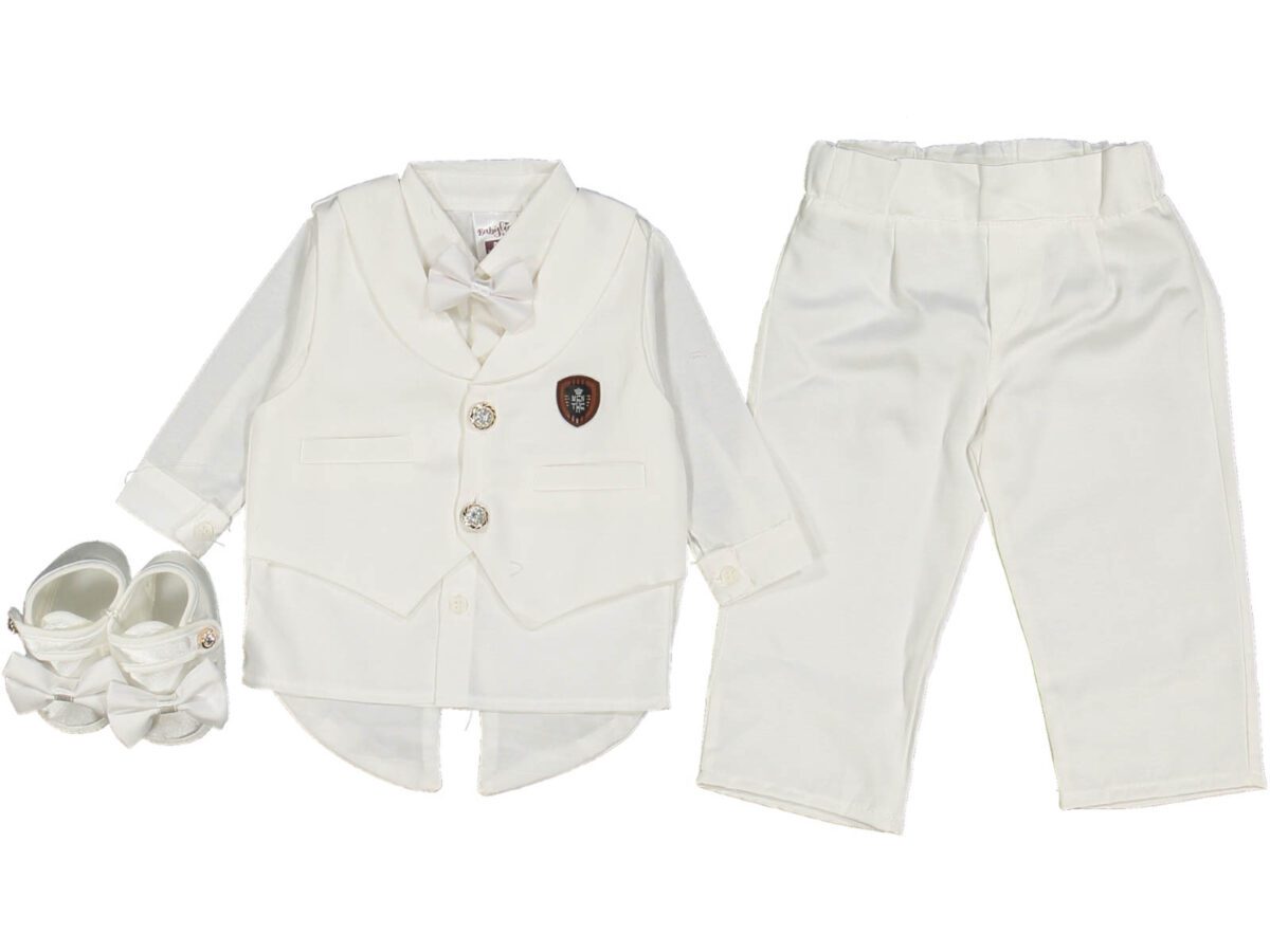 Smokinli Premium Mevlit Takımı Papyonlu Beyaz - Görsel 6