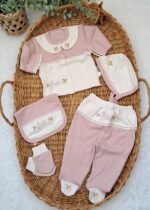 Free Yazılı Çiçek Nakışlı Bebe Yaka 5li Set - Görsel 2