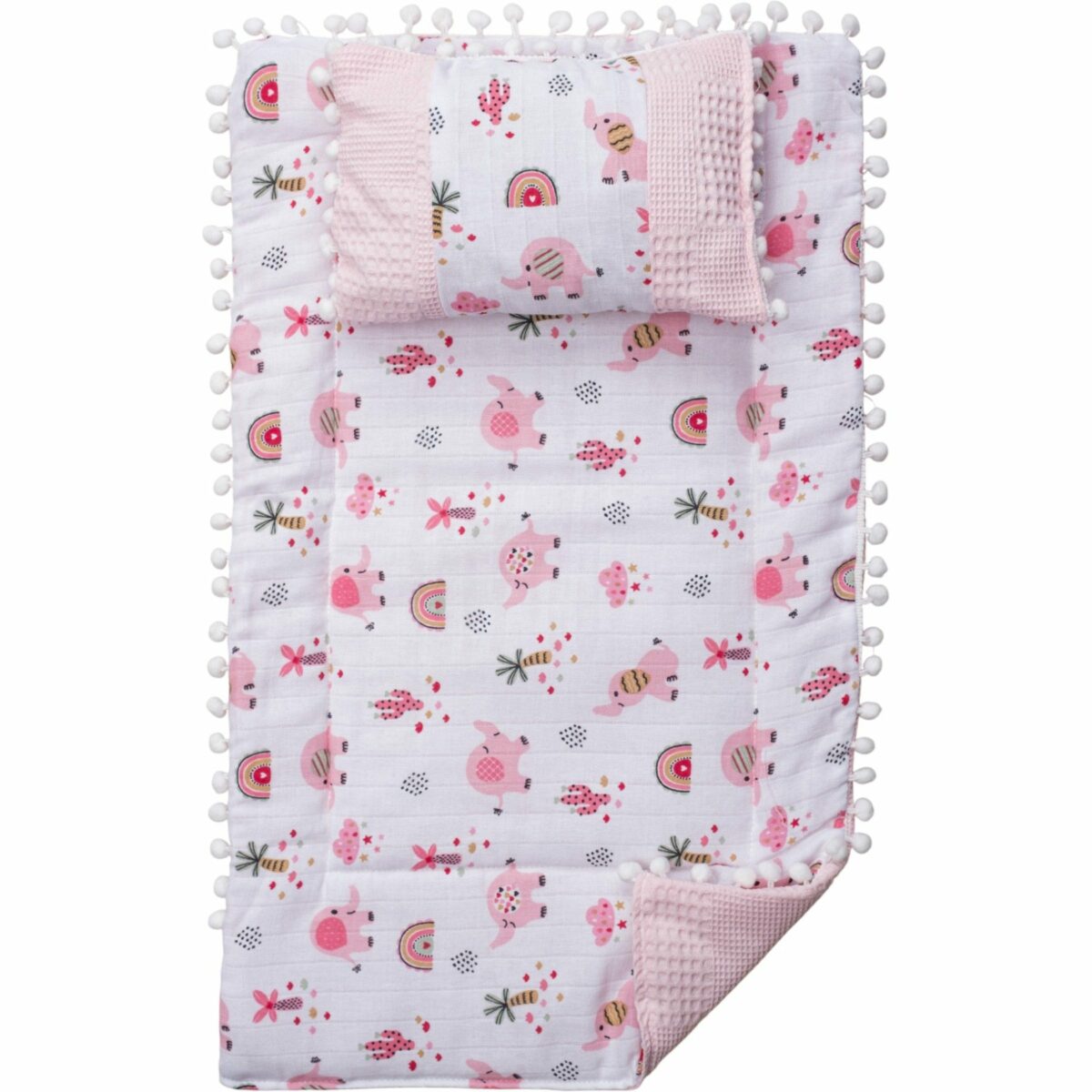 Yastıklı Fil Desenli Müslin Alt Açma Takımı - Görsel 2