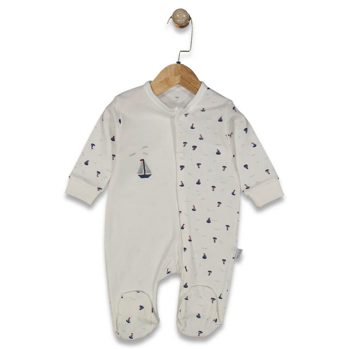 GAYE-9173-ERKEK-16-AY-GEMILI-TULUM-686e250fe7d83 Erkek Bebek Tulum Yelken Nakışlı - Görsel 1