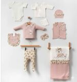 Tavşan Desenli Fırfırlı Premium 10lu Hastane Çıkış Seti