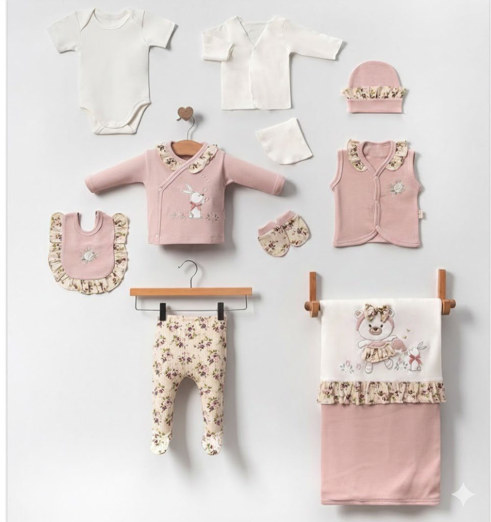 Screenshot_20251224_003346_Instagram Tavşan Desenli Fırfırlı Premium 10lu Hastane Çıkış Seti - Görsel 1