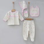 Kelebek Nakışlı Çiçekli Fırfırlı 5li Set - Görsel 2