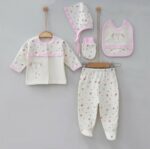 Kelebek Nakışlı Çiçekli Fırfırlı 5li Set - Görsel 7