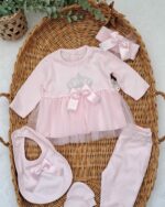 Fiyonklu Taçlı Tütü Elbiseli 5li Set - Görsel 2
