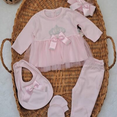 Fiyonklu Taçlı Tütü Elbiseli 5li Set