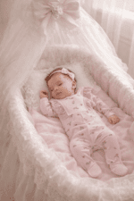 Kız Bebek Tulum Ahududu  Fistolu Fırfırlı