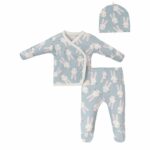 Kız Bebek Tavşan Baskılı Kruvaze 3lü Takım - Görsel 4