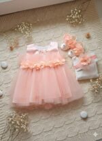 Premium Mevlit Takım Elbisesi Parlak Tüllü Çiçekli Somon - Görsel 4