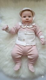 Free Yazılı Çiçek Nakışlı Bebe Yaka 5li Set