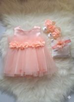 Premium Mevlit Takım Elbisesi Parlak Tüllü Çiçekli Somon - Görsel 5