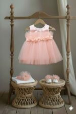 Premium Mevlit Takım Elbisesi Parlak Tüllü Çiçekli Somon - Görsel 9