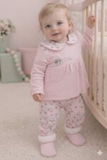 Kız Bebek Çiçekli 2li Takım