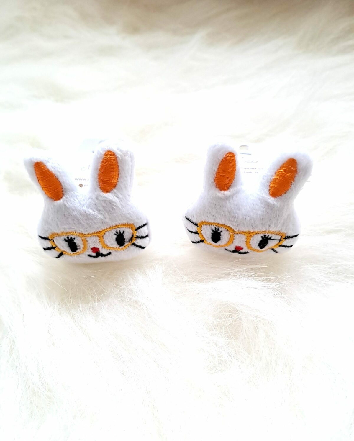 Beyaz Tavşan Saç Lastik Toka 2'li Set - Görsel 2