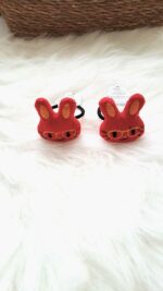 Kırmızı Tavşan Saç Lastik Toka 2'li Set - Görsel 2