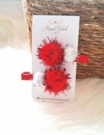 Kırmızı Beyaz Ponpon 2'li Set