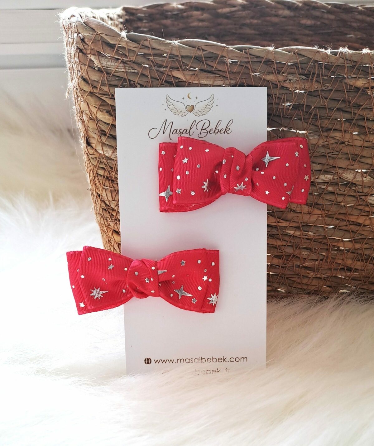 Yıldızlı Fuşya Toka 2'li Set - Görsel 1