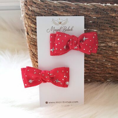 Yıldızlı Fuşya Toka 2'li Set