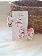 Beyaz Çiçekli Toka 2'li Set