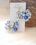 Mavi Çiçekli  Toka 2'li Set