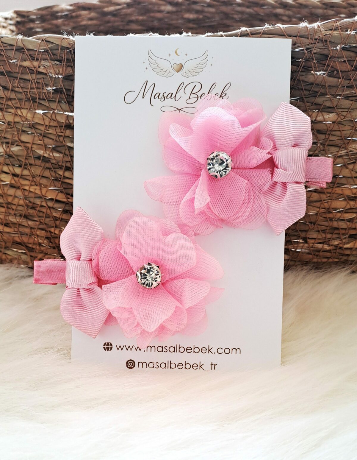 Kurdale Çiçekli Taşlı Toka 2'li Set - Görsel 2