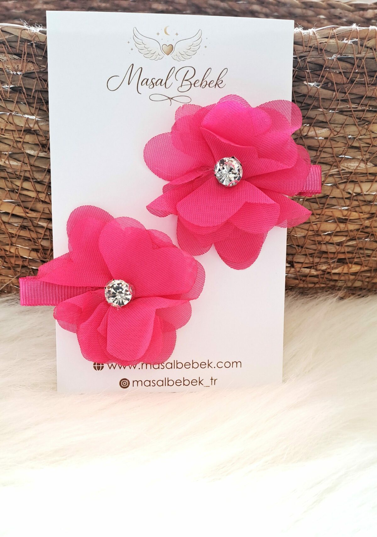 Çiçekli Taşlı Toka 2'li Set - Görsel 1