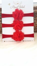 Kırmızı Çiçek Saç Bandı-Bebek İçin - Görsel 2