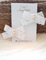 Beyaz Fisto İncili Toka 2'li Set