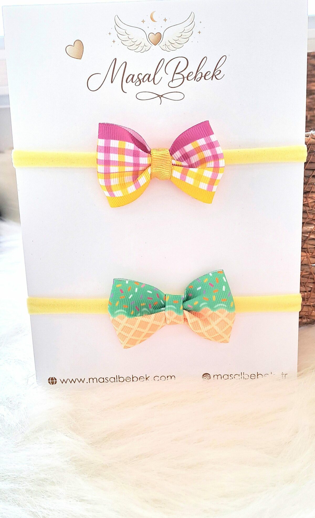 Pötikare ve Külah Sarı 2li Saç Bandı - Görsel 1