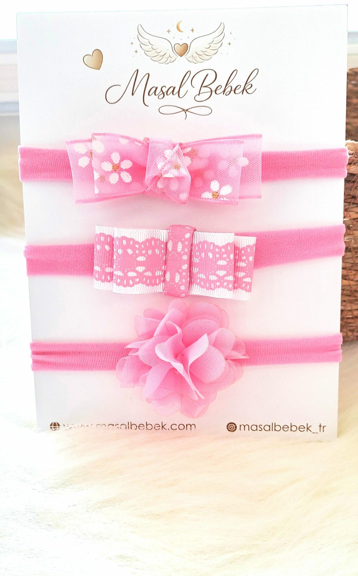 Pembe Saç bandı Seti-Bebek - Görsel 1