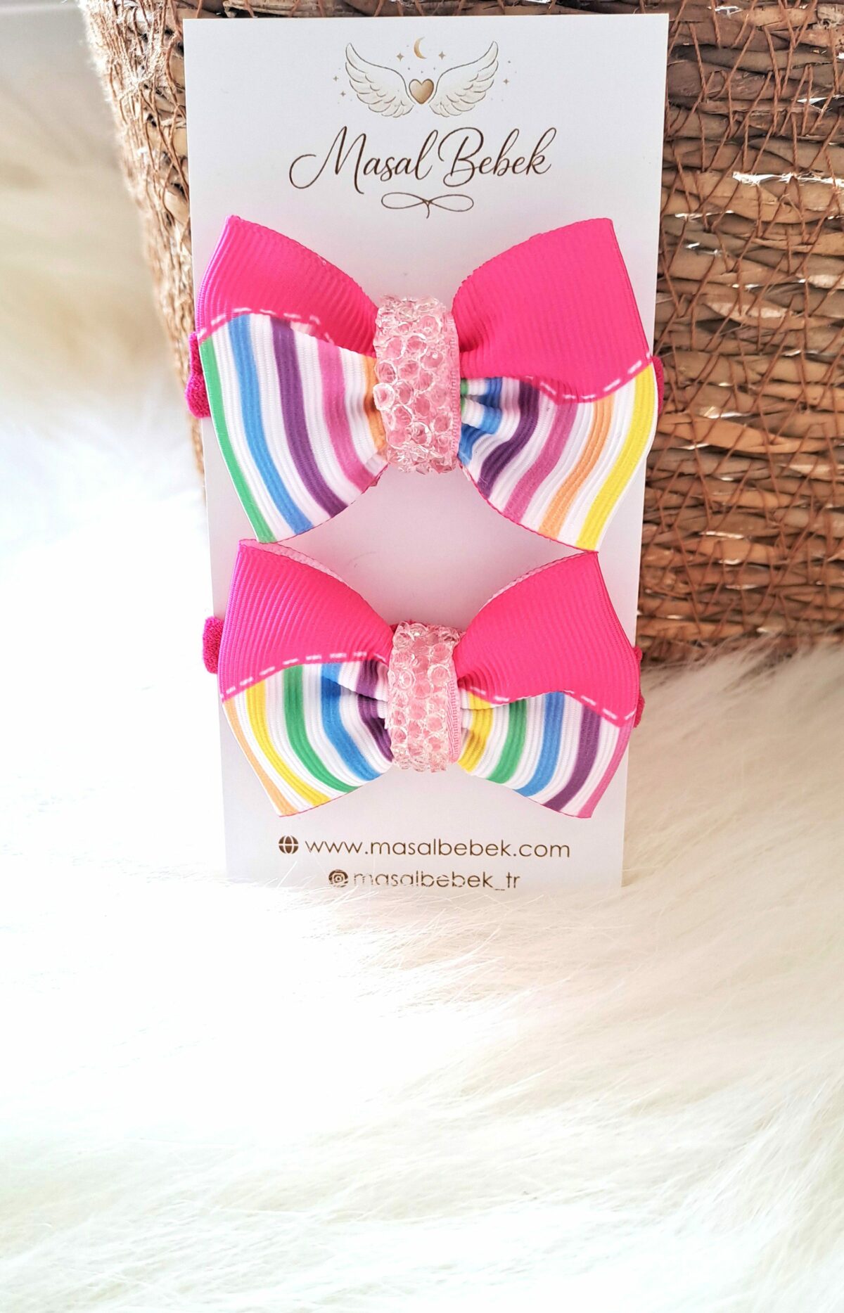 Parıltılı Pembe Lastik Toka - Görsel 2