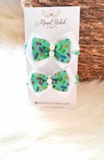 Beyaz Turkuaz İncili Lastik Toka - Görsel 2