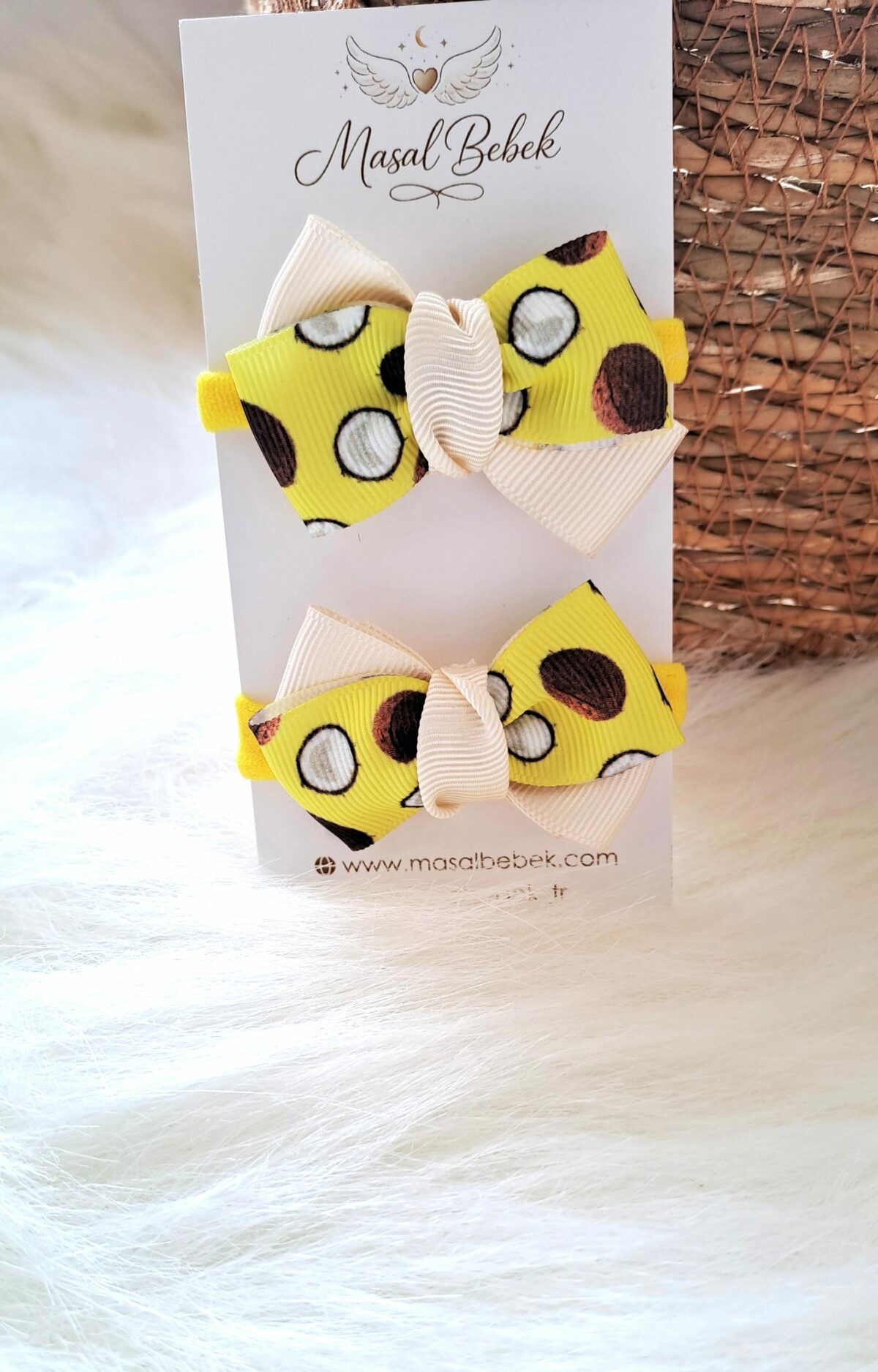 Sarı Hindistan Ceviz Lastik Toka 2li - Görsel 2