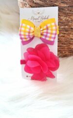 Pembe Çiçekli Tekli Lastik Toka