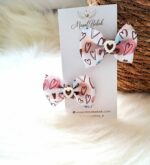 Kahve İncili Kalpli Model 2li Klips Toka