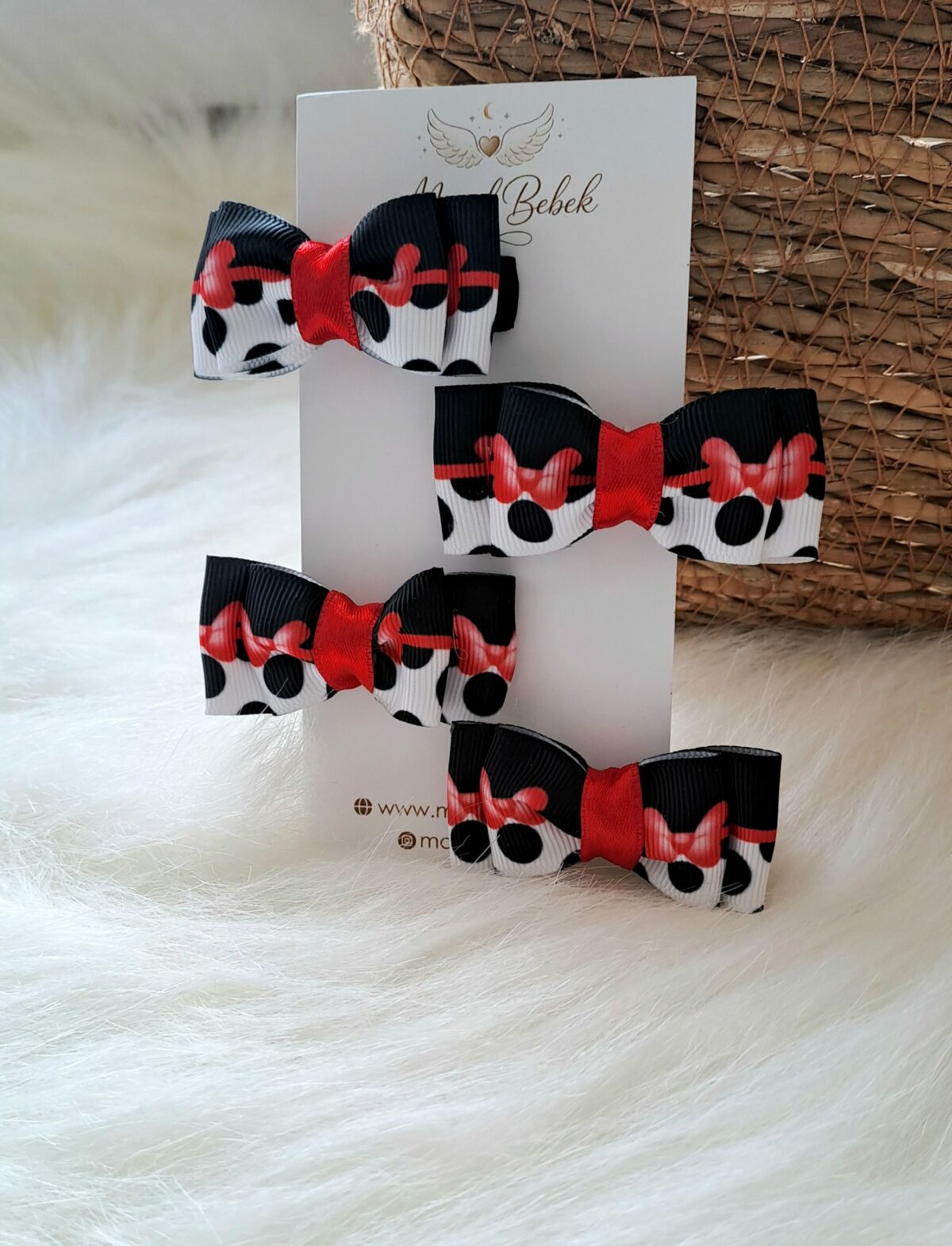 Kırmızı Fiyonk Model 2li Klips Toka - Görsel 1