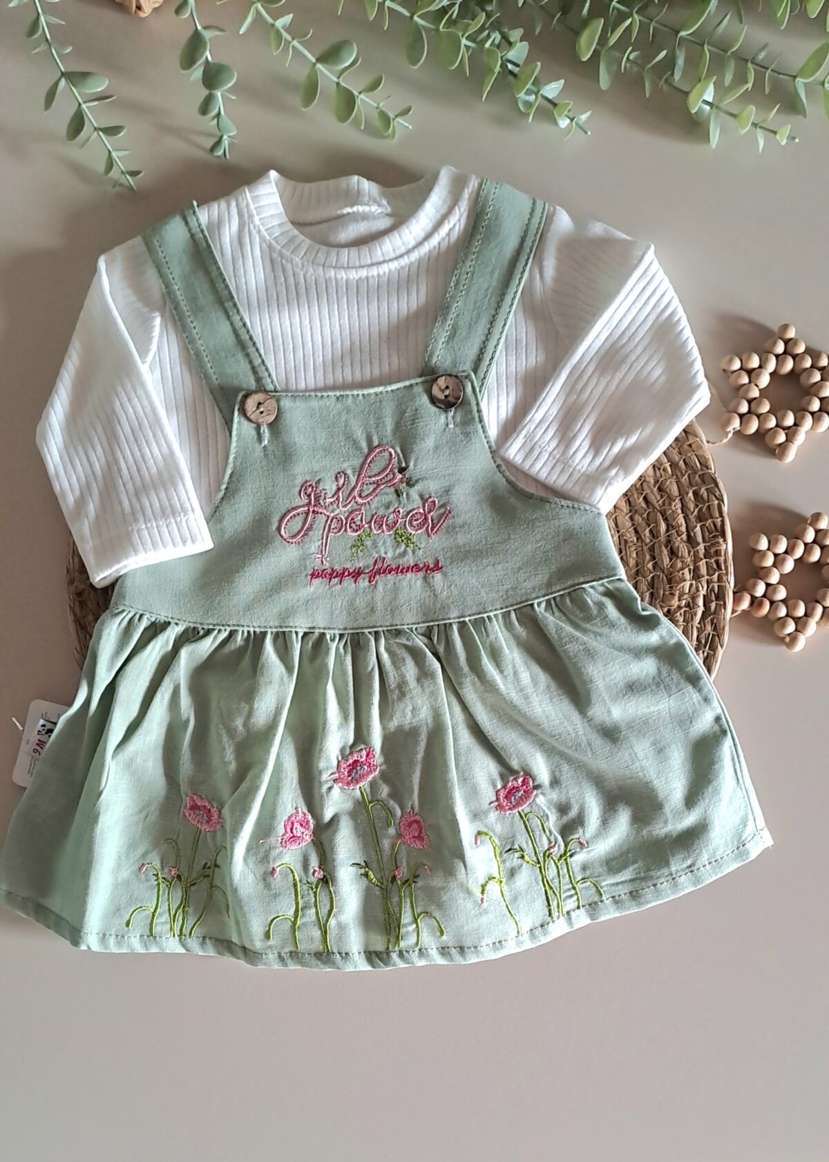 Çiçek Nakışlı Nakışlı Keten Jile - Görsel 1