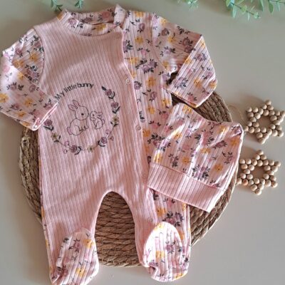 Çiçek Baskılı Bereli Penye Tulum