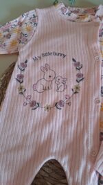 Çiçek Baskılı Bereli Penye Tulum - Görsel 2