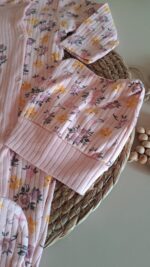 Çiçek Baskılı Bereli Penye Tulum - Görsel 3