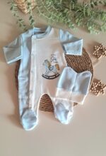 Oyuncak At Baskılı Bereli Penye Tulum