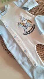 Oyuncak At Baskılı Bereli Penye Tulum - Görsel 2