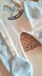 Oyuncak At Baskılı Bereli Penye Tulum - Görsel 7